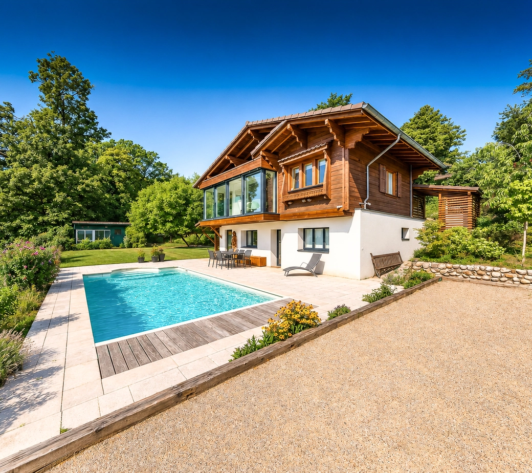 Très belle villa avec vue panoramique sur le lac & le Mt-Blanc!