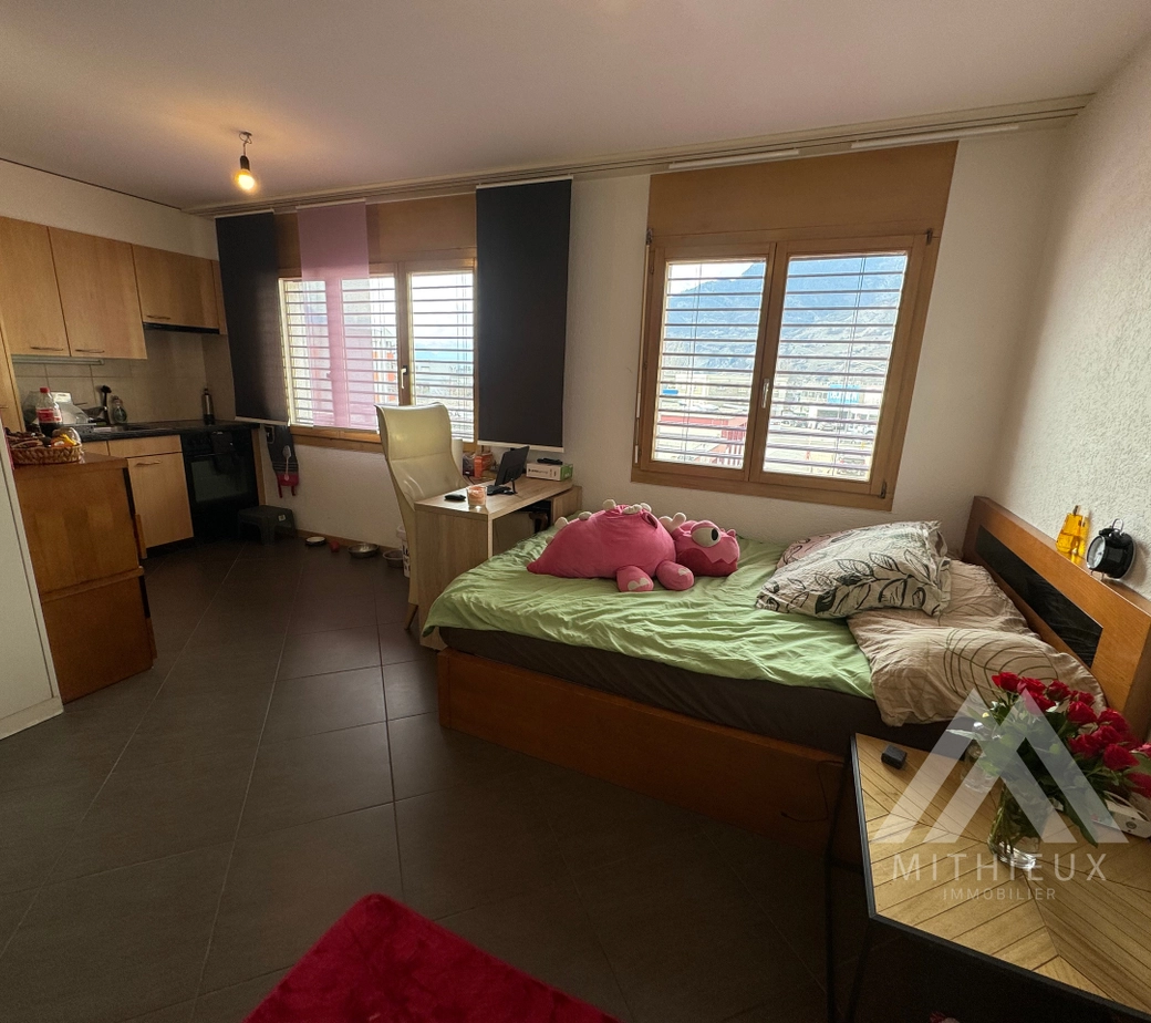 à Louer : Charmant studio idéalement situé à  Conthey