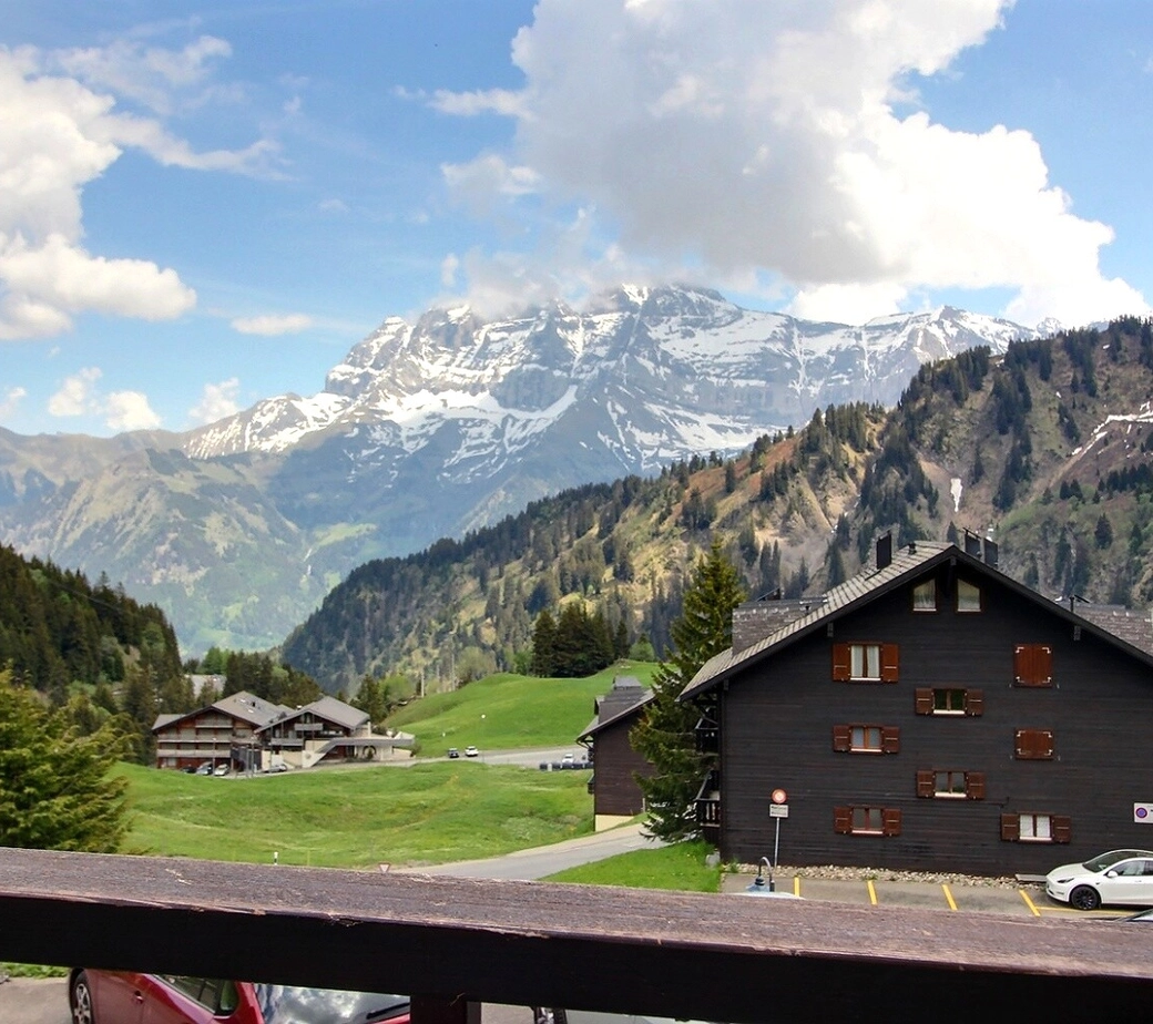 Appartement de 2.5 pièces avec terrasse de 25 m² face aux Dents du Midi