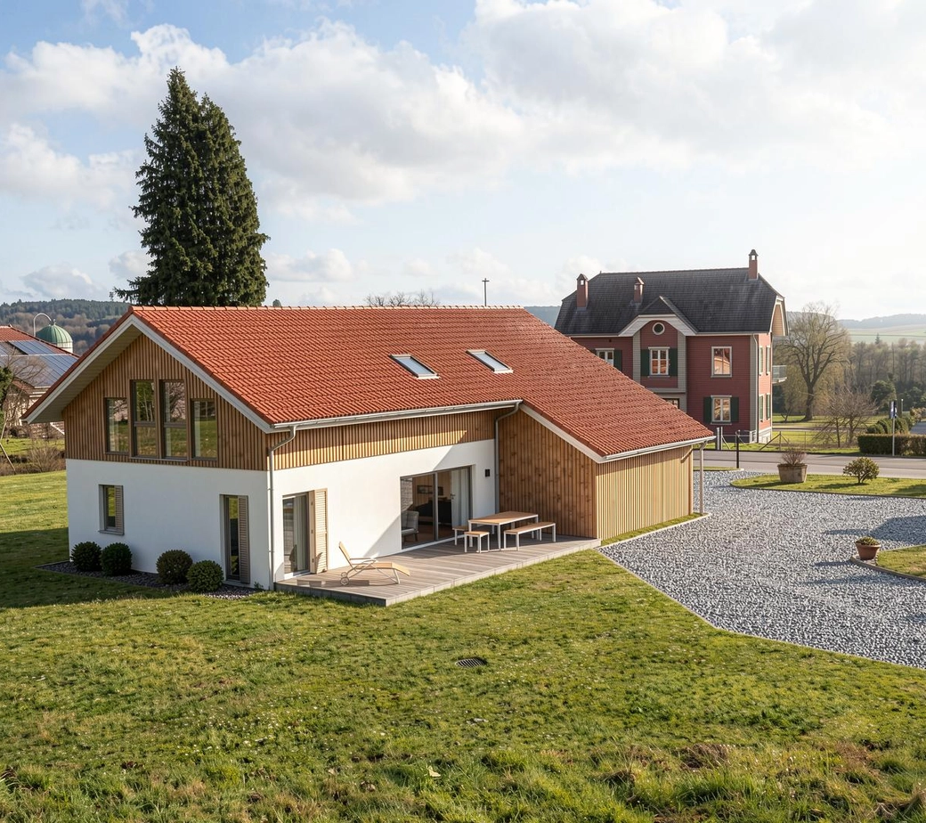 Villa jumelle de 5,5 pièces avec écurie pour 3 chevaux - permis en force