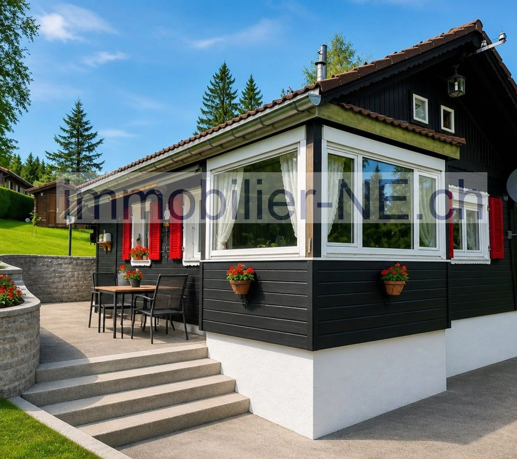 Deux chalets implantés sur une vaste parcelle ensoleillée