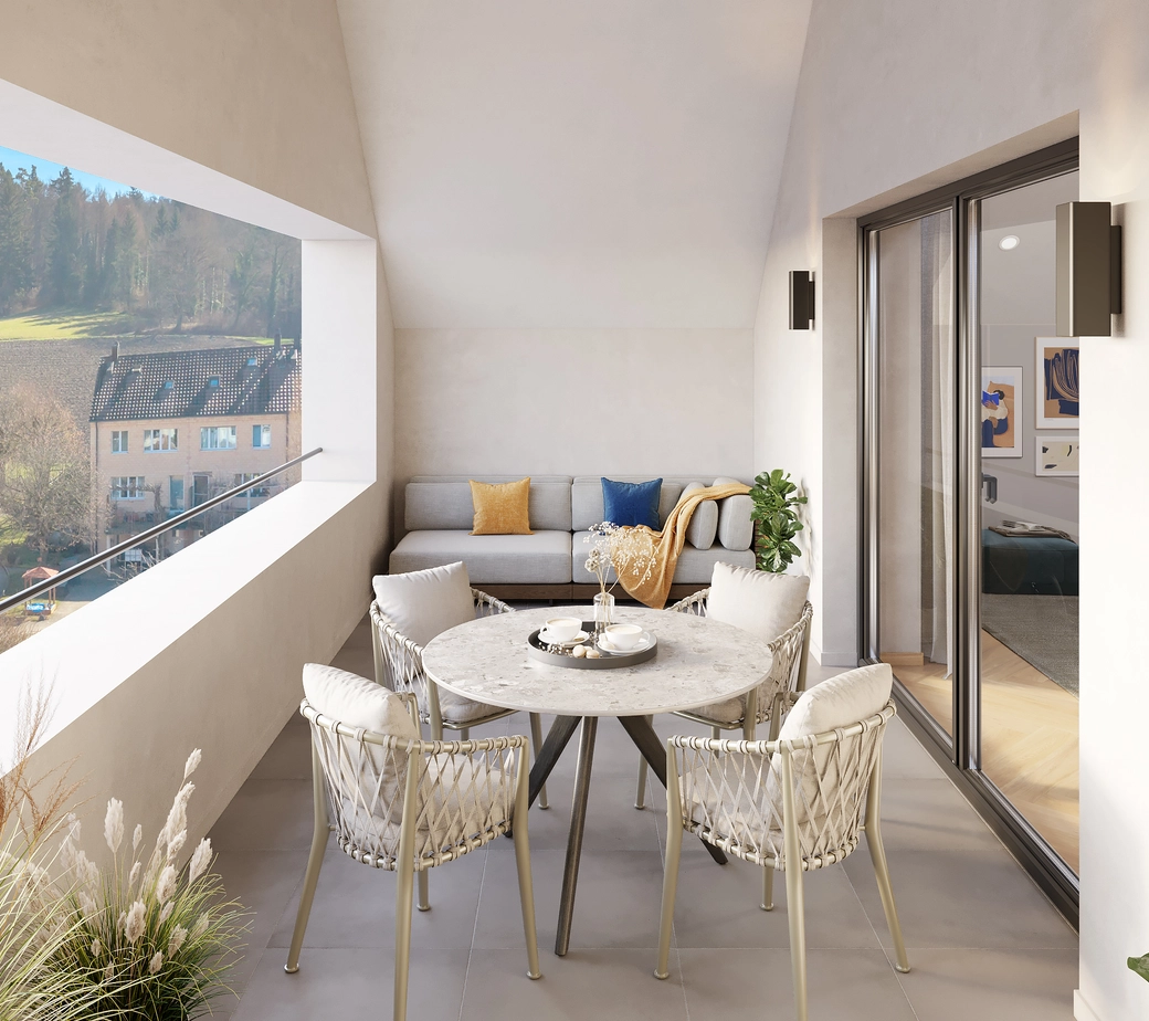 Grosszügige 4½ Zimmer-Wohnung im 1. Dachgeschoss mit Loggia