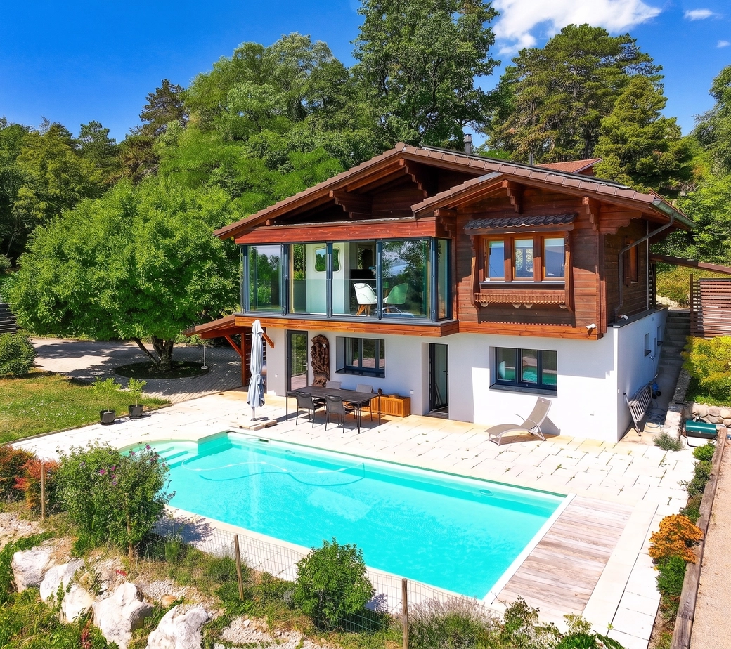 Très belle villa avec vue panoramique sur le lac & le Mt-Blanc!