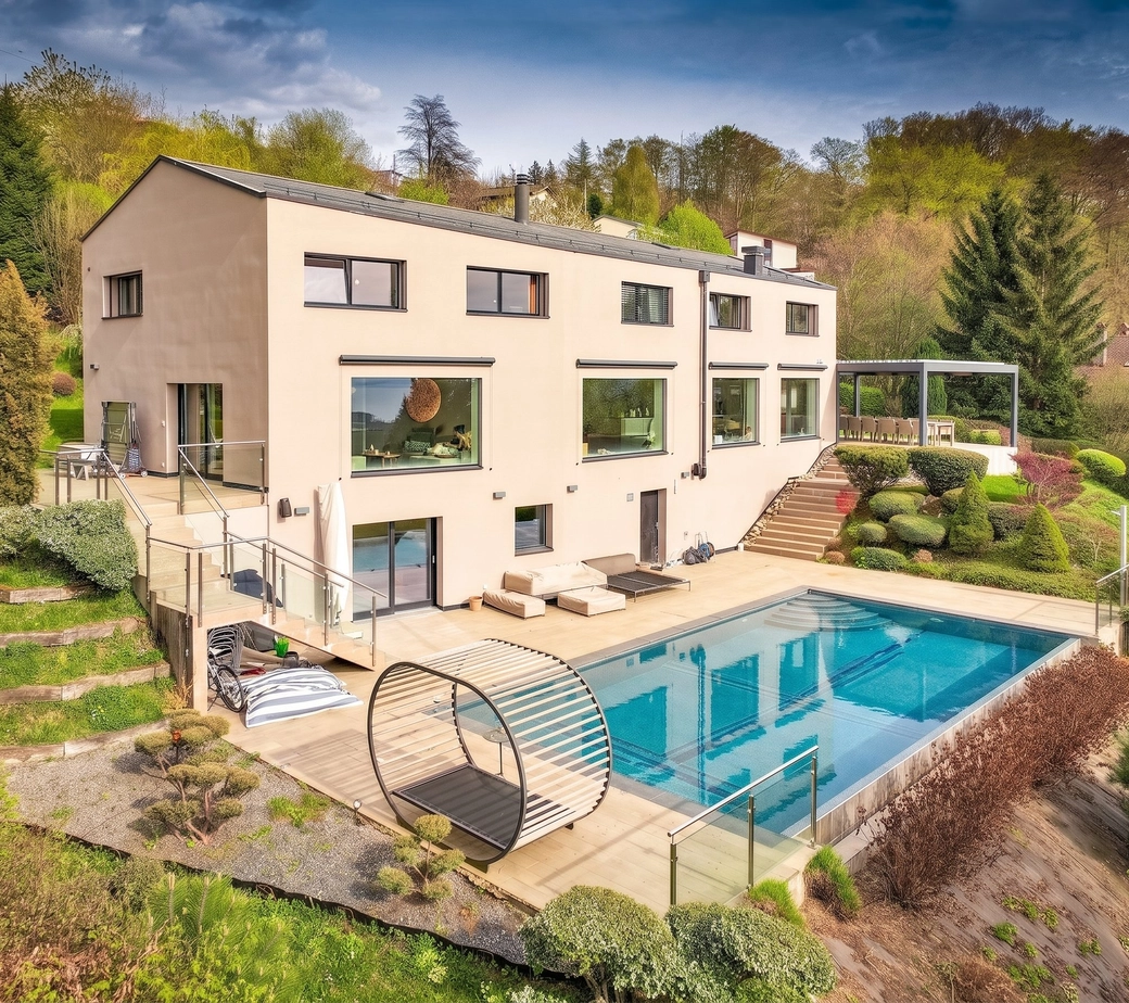 Élégance contemporaine avec vue panoramique sur le Léman