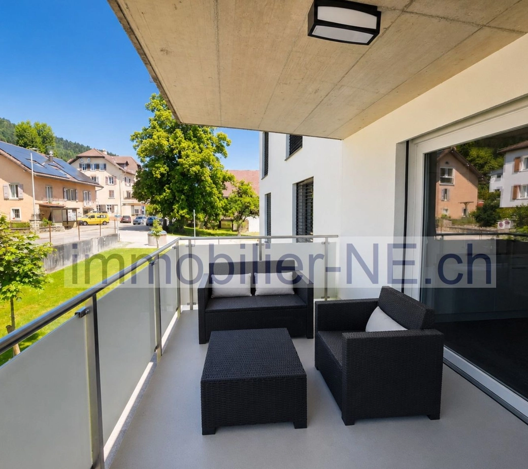 Un appartement moderne de 1,5 pèces avec balcon dans un cadre privilégié