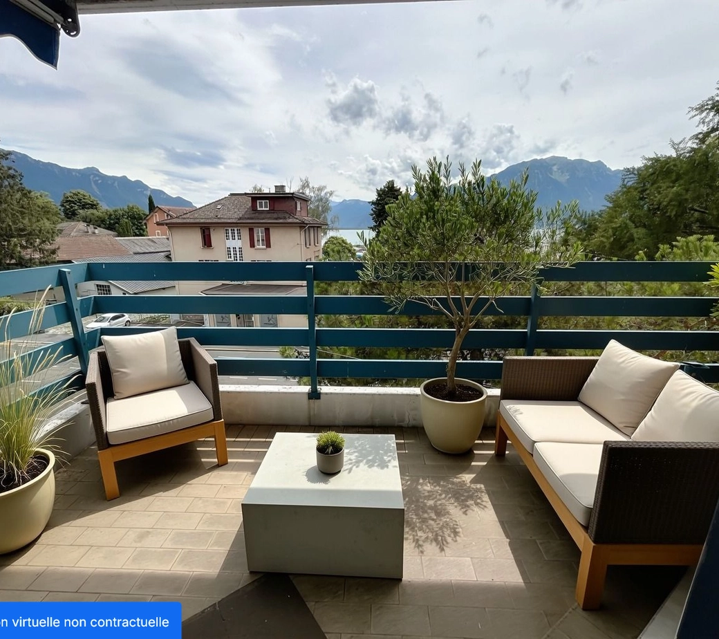 Appartement avec 2 balcons et face au port de Clarens