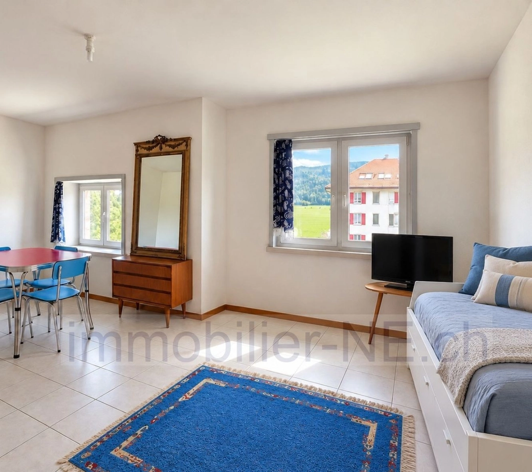 Grand studio de 35 m² avec place de parc extérieure
