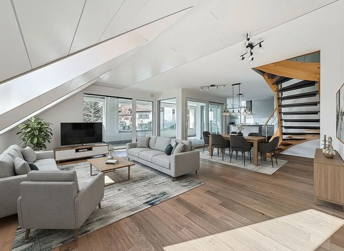 Duplex 4.5 pièces au dernier étage avec vue spectaculaire sur le Léman, les Alpes et les vignobles