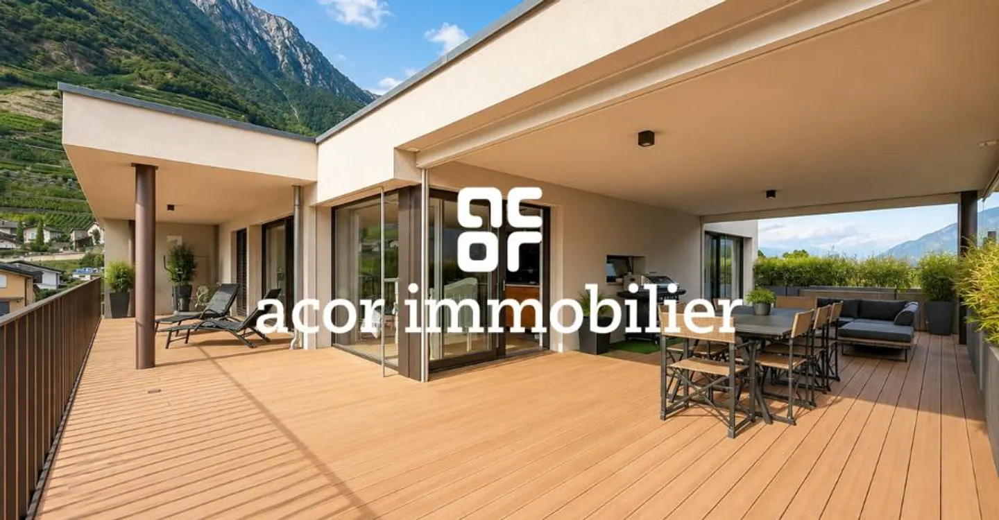 Attique 3.5 pièces d'exception à Fully avec terrasse XXL et jacuzzi - Photo 3 sur 6