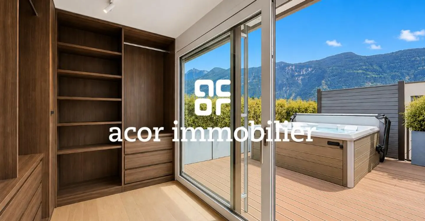 Attique 3.5 pièces d'exception à Fully avec terrasse XXL et jacuzzi - Photo 5 sur 6