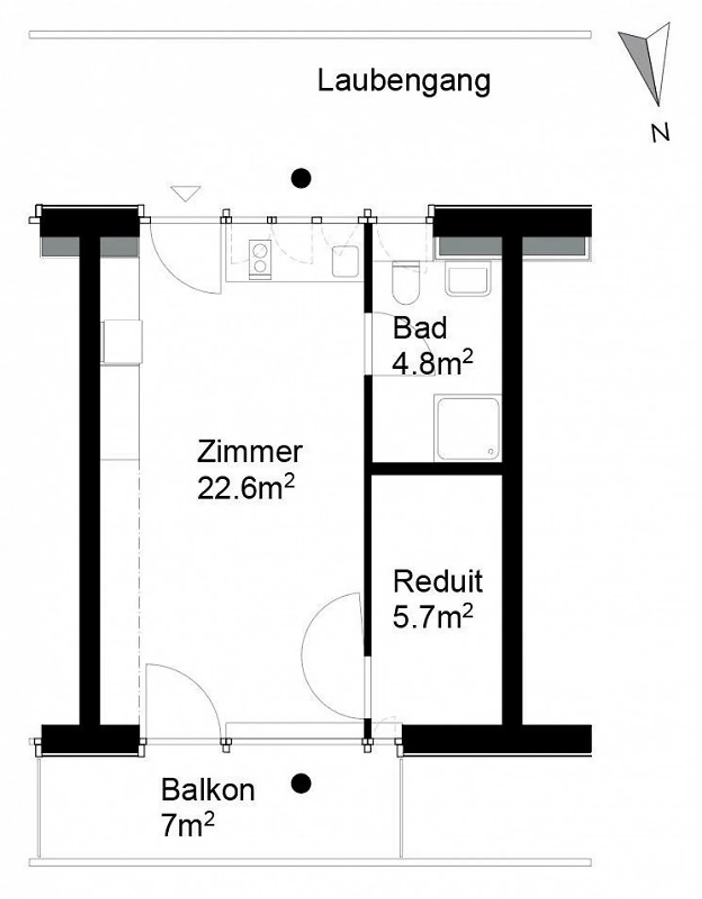 Modernes Mikro-Apartment mit Balkon - Foto 7 von 7