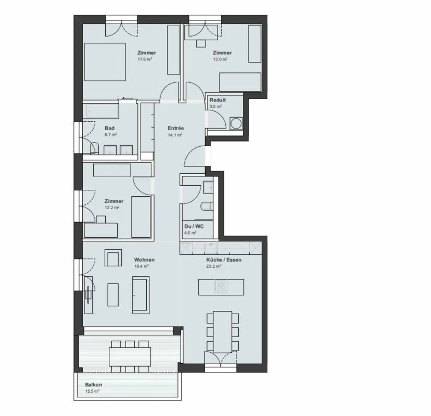 Appartamento spazioso e moderno di 4,5 stanze al Perron Vert - Foto 14 di 14