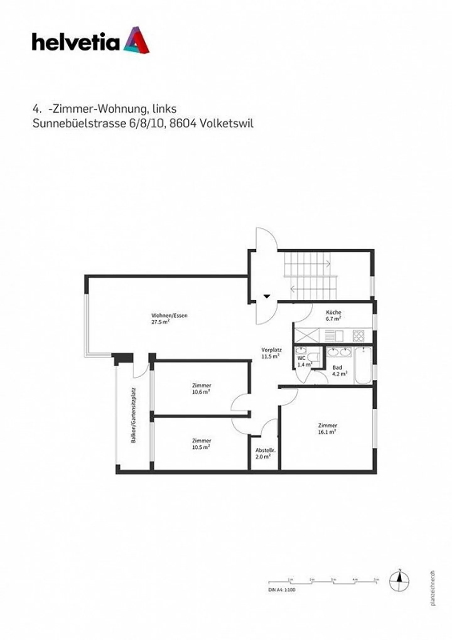 Helles Apartment mit Balkon - Foto 7 von 8