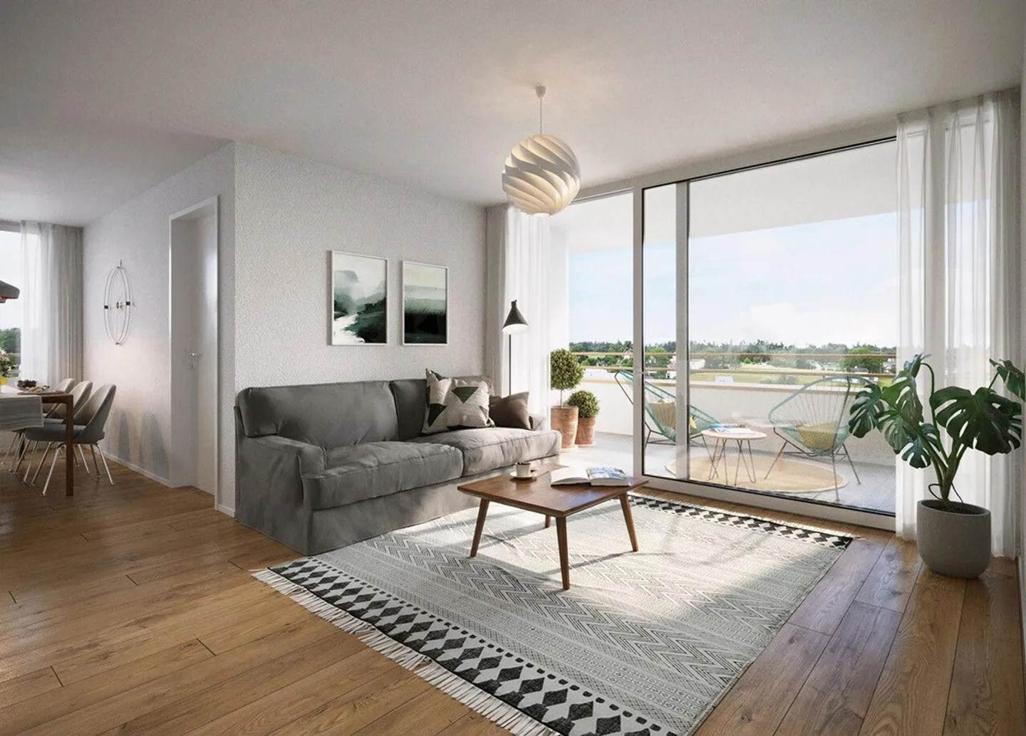 Moderno appartamento di 3,5 stanze con balcone e vista sul verde - Foto 4 di 8