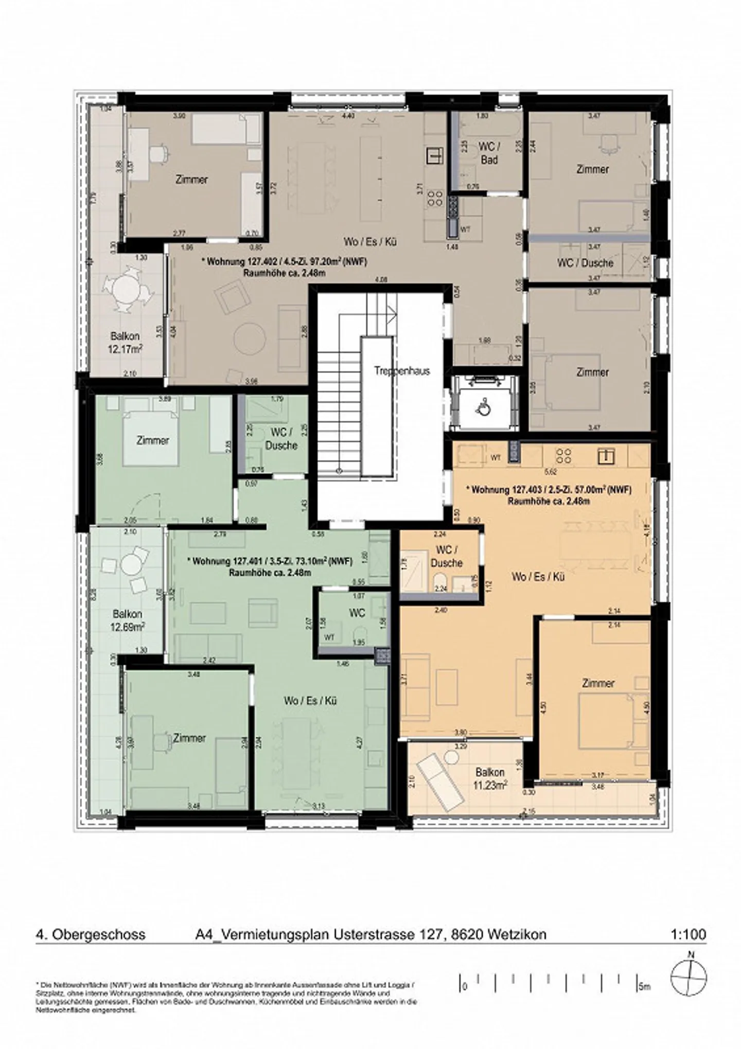 Moderno appartamento di 3,5 stanze con balcone e vista sul verde - Foto 8 di 8
