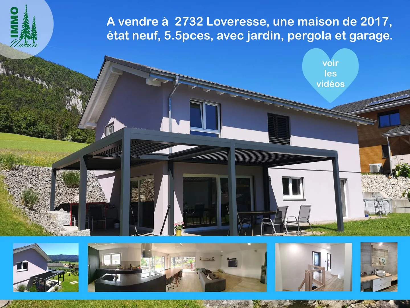 Belle villa moderne de 2017 avec pergola, jardin, garage, en bordure d'une zone verte - Photo 1 sur 35
