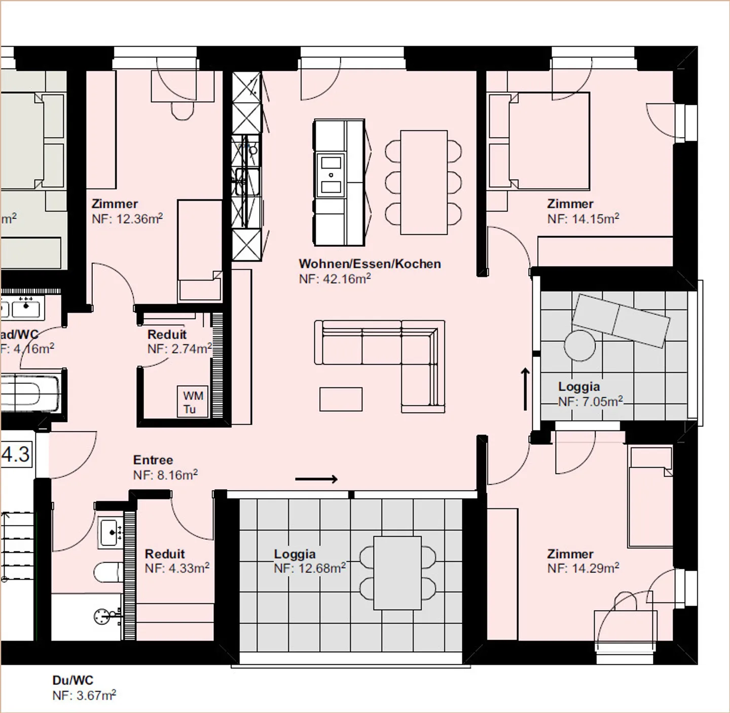 Grosszügige 4.5 Zimmer-Eigentumswohnung mit Ausbau nach Ihrer Wahl - Photo 8 sur 8