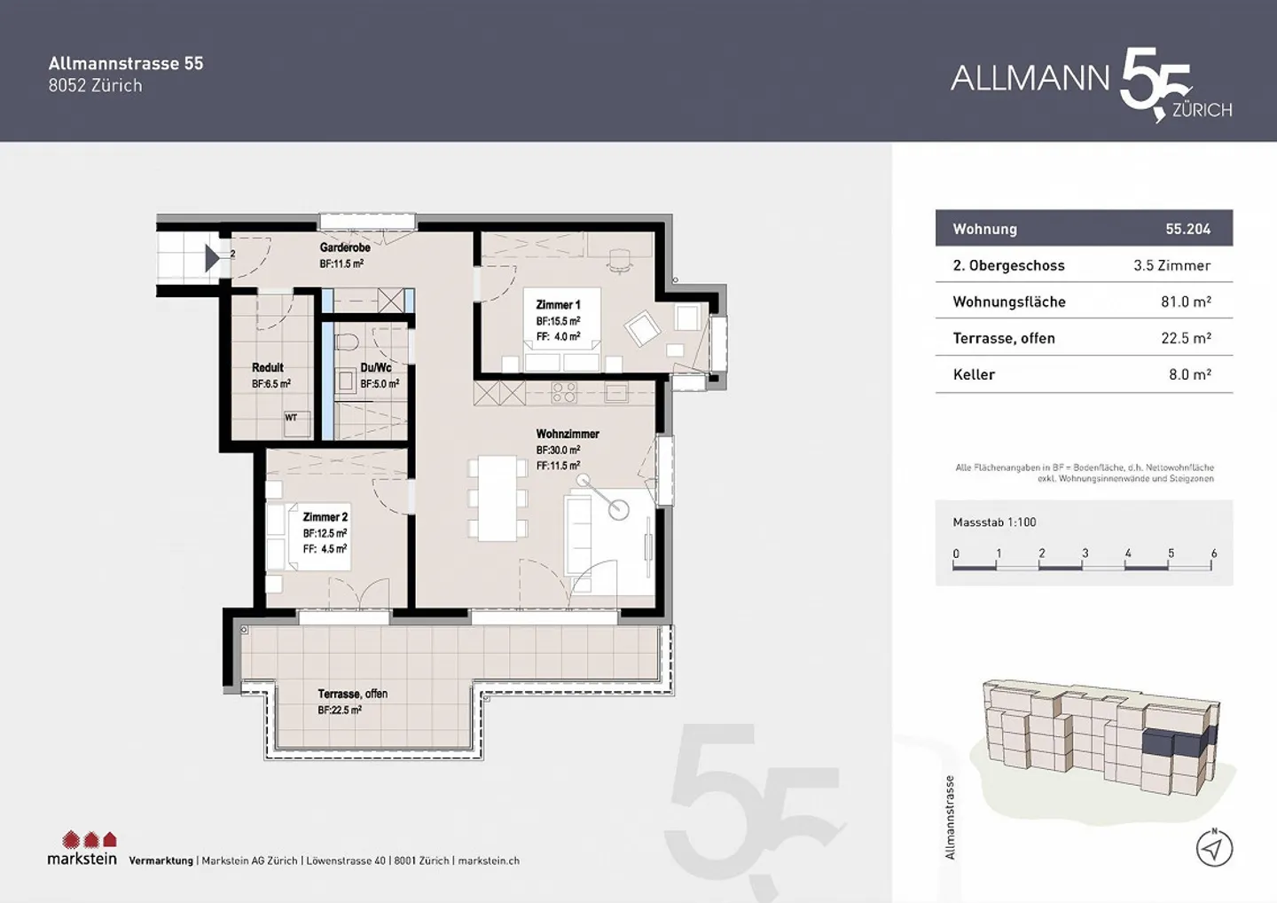 Moderne 3.5 Zimmerwohnung in Zürich - Foto 10 von 10