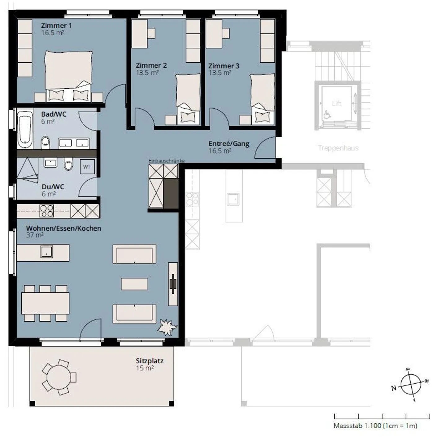 Appartamento LUMINOSO e MODERNO di 4.5 locali con AMPIO salotto - Foto 11 di 12