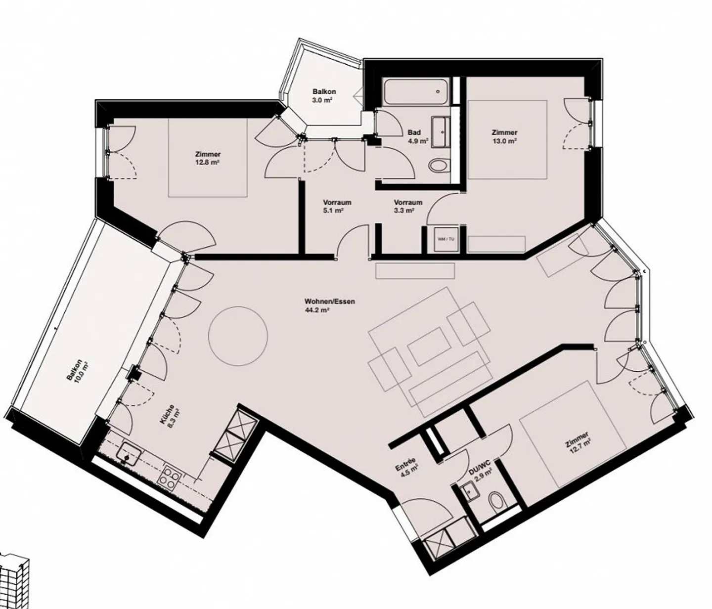 Looking for a new tenant from 01.05. – modern 4.5-room apartment - Photo 2 of 10