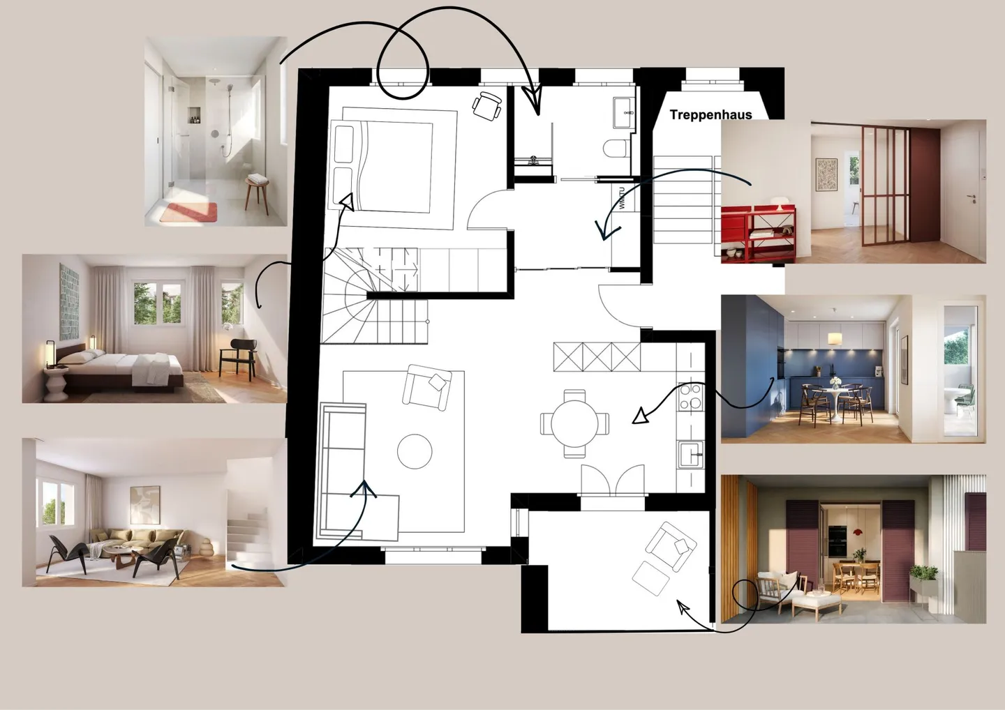 Stylische Maisonette im Kreis 3 - Foto 9 von 12