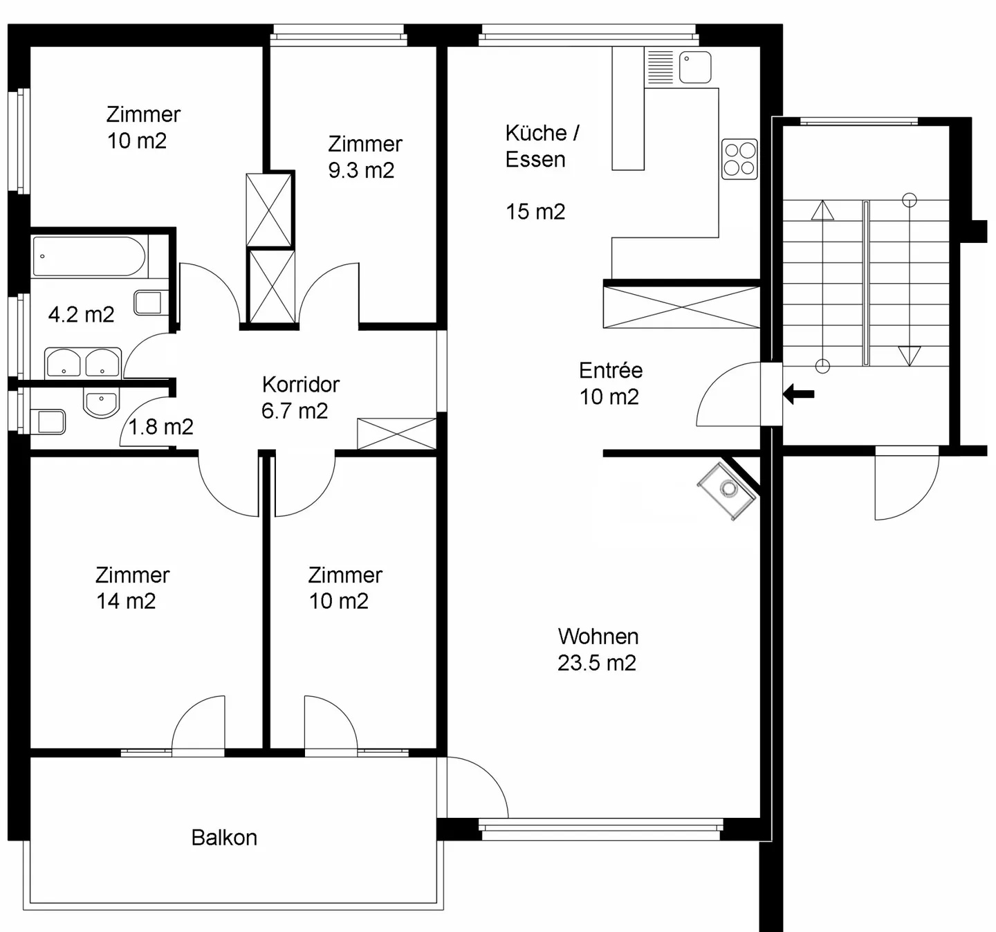 Appartement fraîchement rénové avec vue imprenable - Photo 13 sur 13