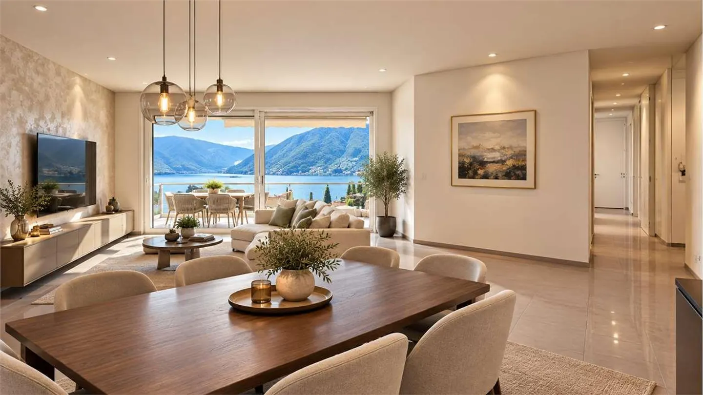 MELIDE - ELEGANT 4.5 WITH LAKE VIEW, TERRACE, POOL AND WELLNESS - Photo 2 of 13