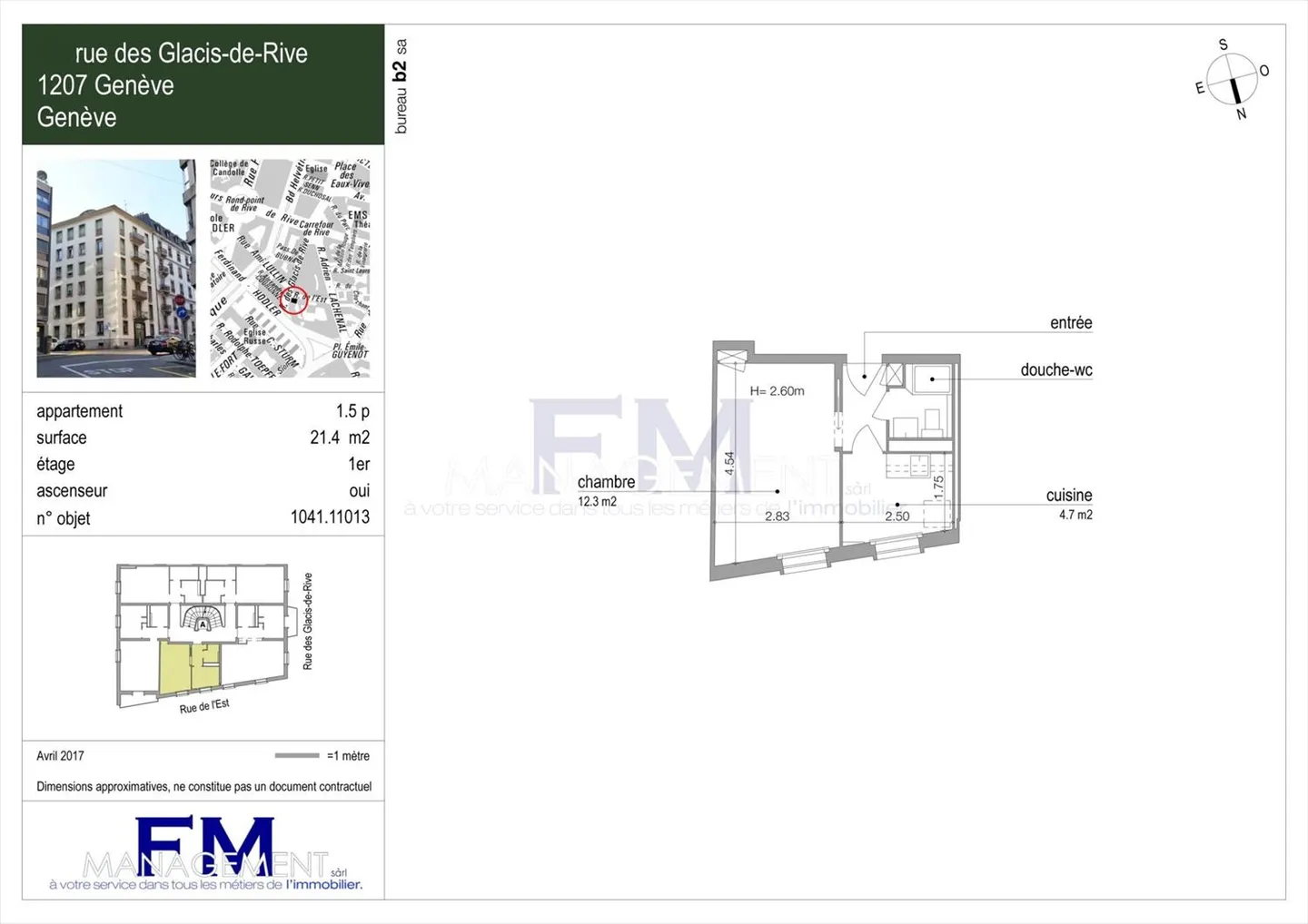 Glacis-de-Rive, appartamento di 1,5 stanze al 1° piano, ca. 22m2 - Foto 9 di 9