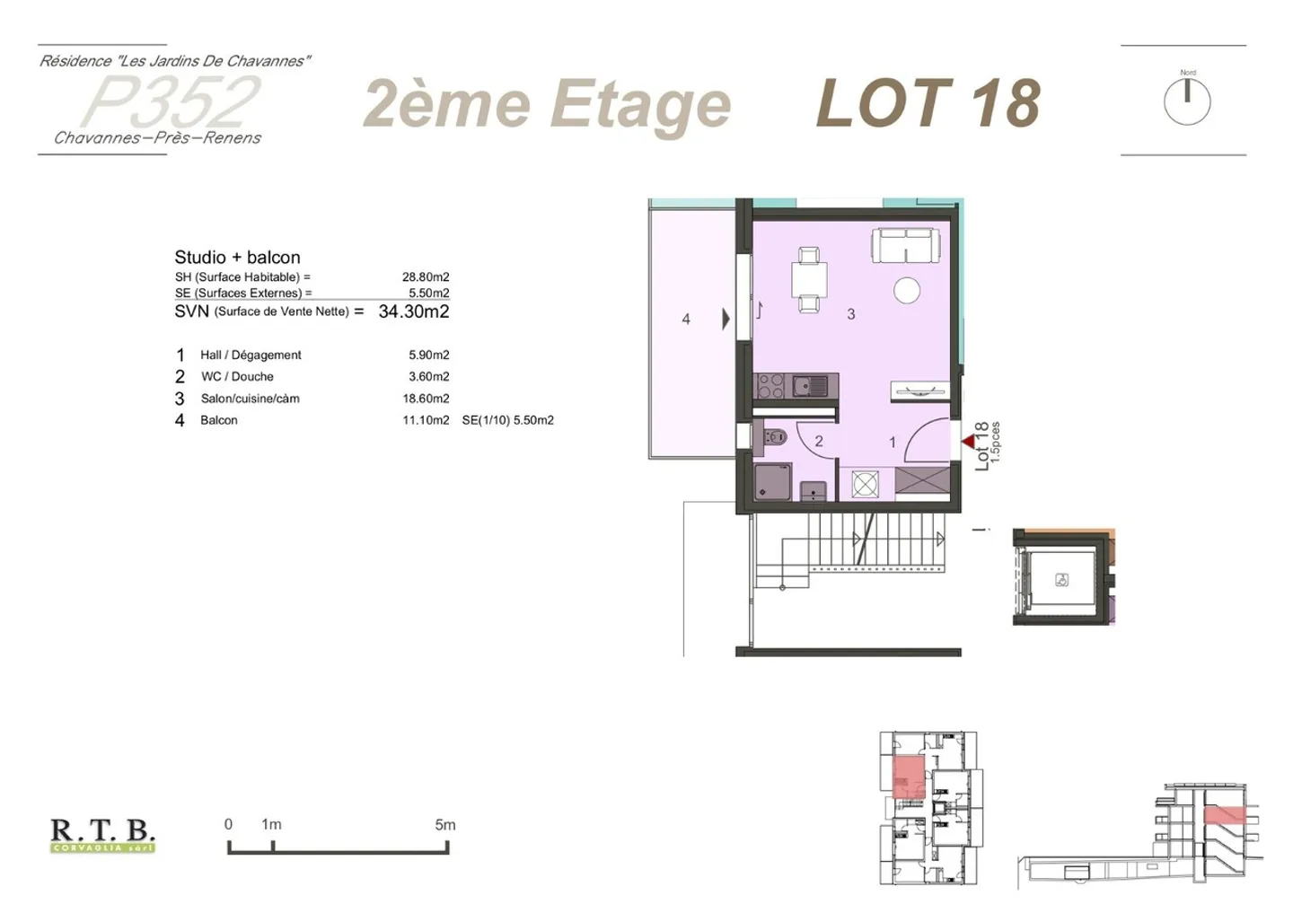 Nuovo Monolocale 1° Piano con Ampio Balcone vicino UNIL / EPFL - Foto 4 di 4