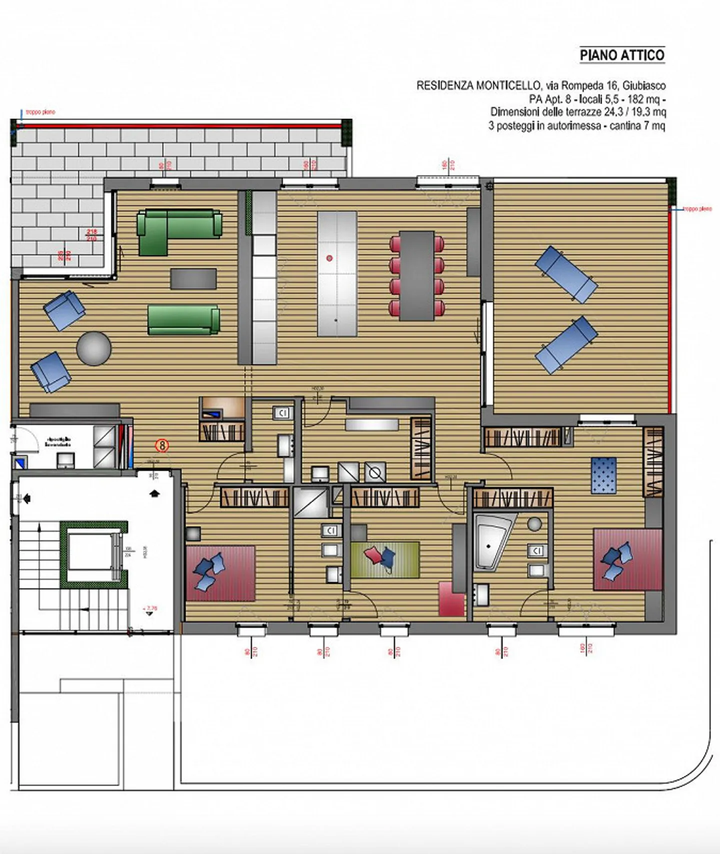 Penthouse exclusif de 5,5 pièces à louer à Giubiasco - Photo 9 sur 9