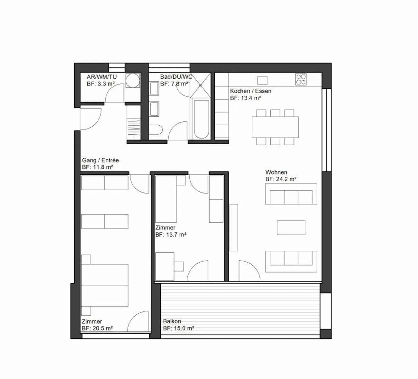 generous 3.5-room apartment with a view - Photo 11 of 13