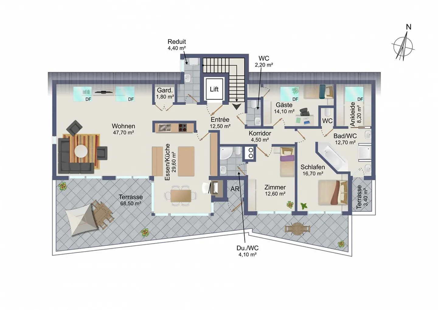 Appartement en attique de superlatifs : Exclusivité, générosité et intimité au plus haut niveau - Photo 14 sur 14