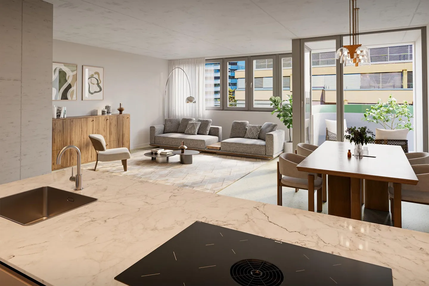 Appartement moderne de 3,5 pièces dans le quartier de Wollishofen - Photo 2 sur 5