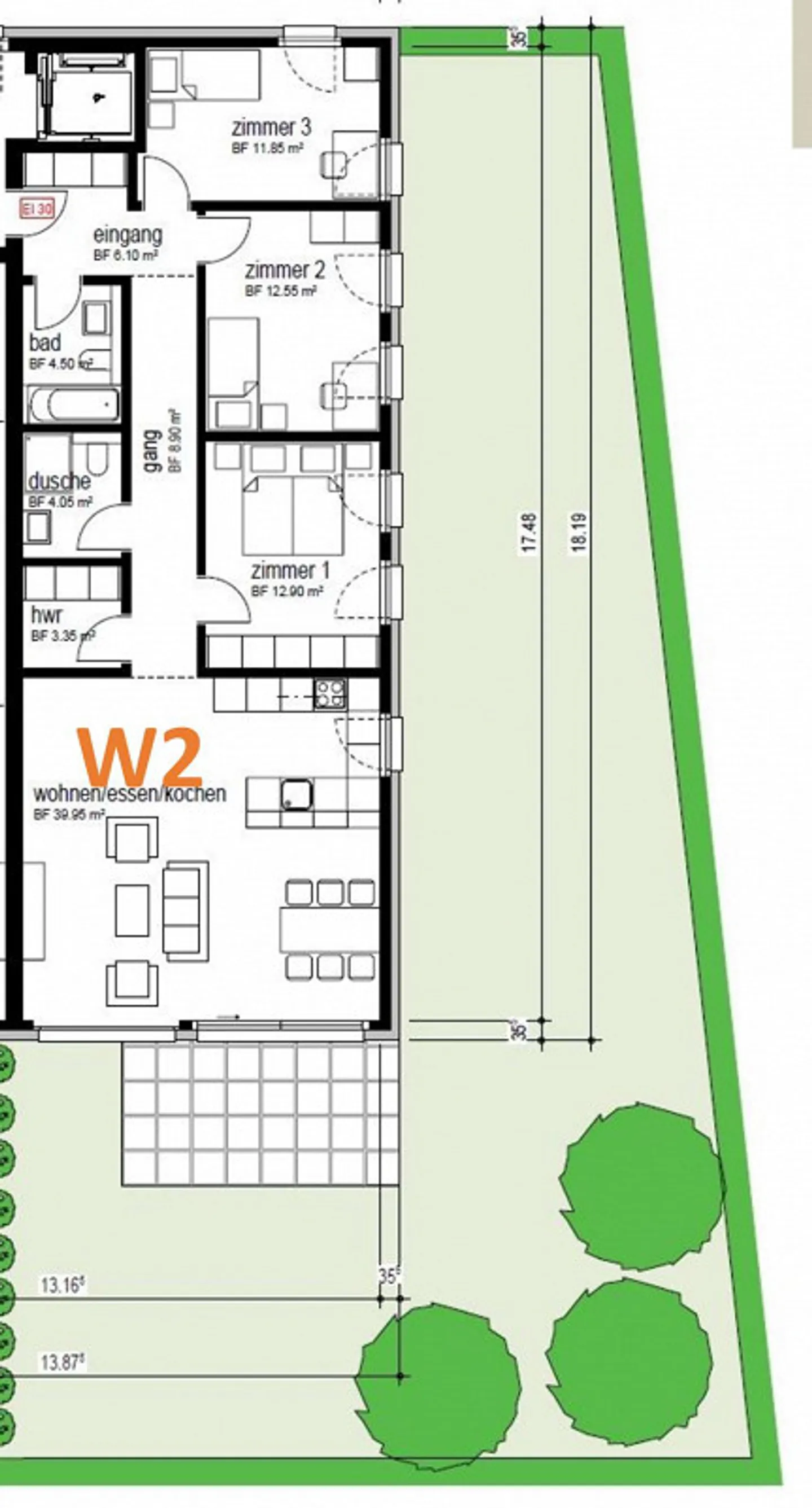 New building in Chur: 4 1/2 ground floor apartment with large garden - Photo 2 of 3