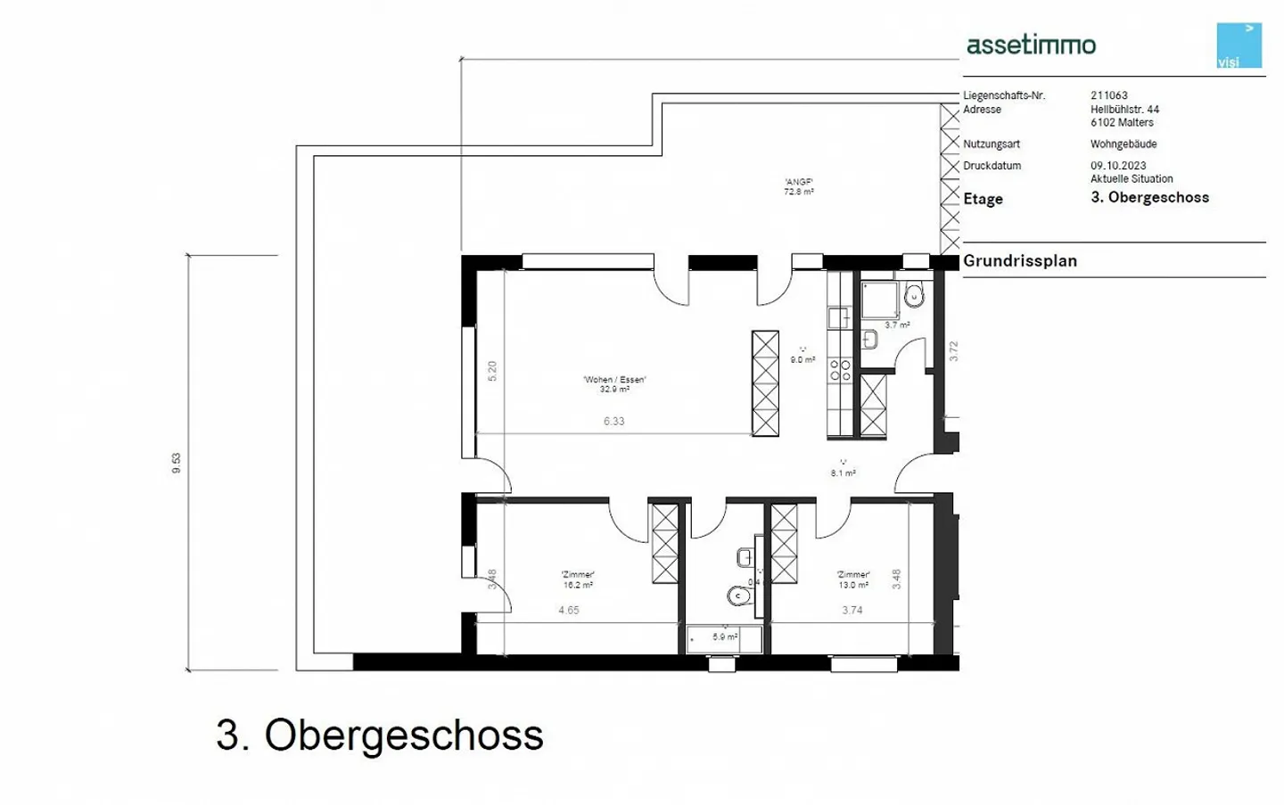 Vivere con panorama alpino e terrazza di 70m²! - Foto 7 di 9