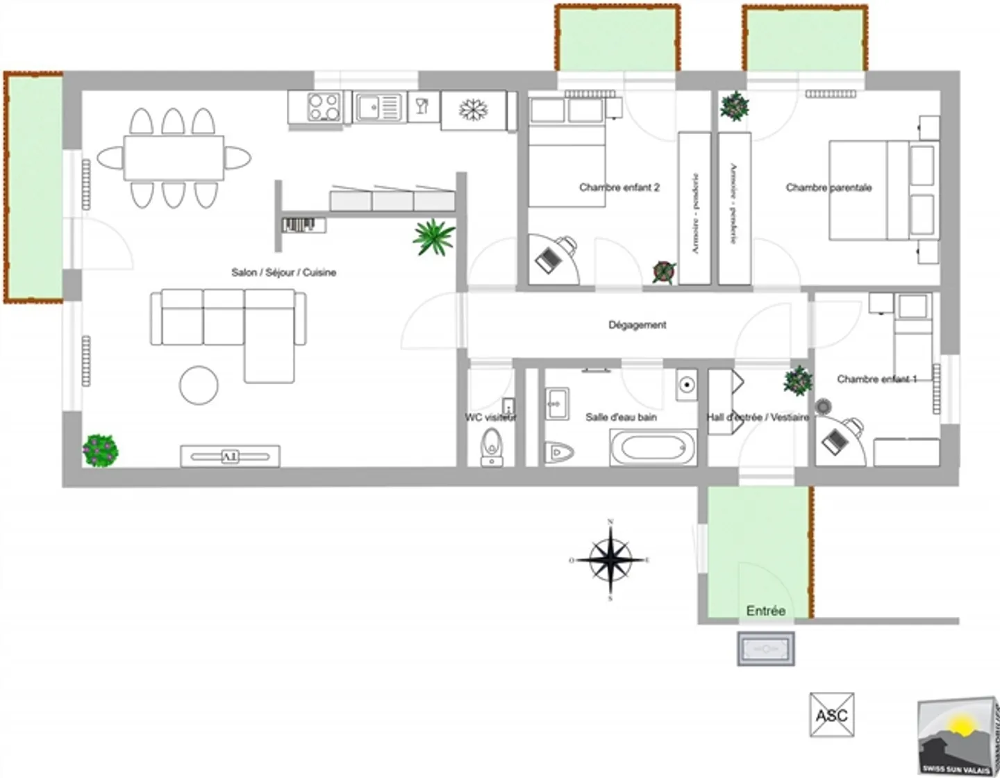«SIERRE / Ich bin "SWEET LIVING" Schöne Wohnung 4.5 Stück 115 m²» - Foto 19 von 20
