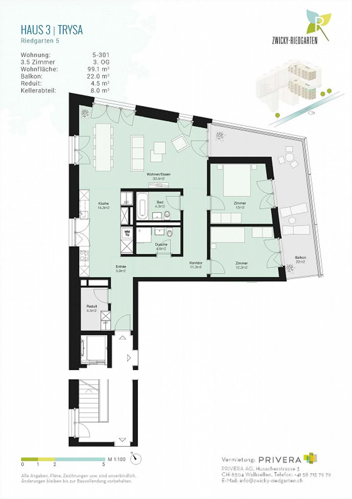 Rêve de maison dans le Riedgarten : appartement de 3,5 pièces avec vue sur la Glatt - Photo 11 sur 13