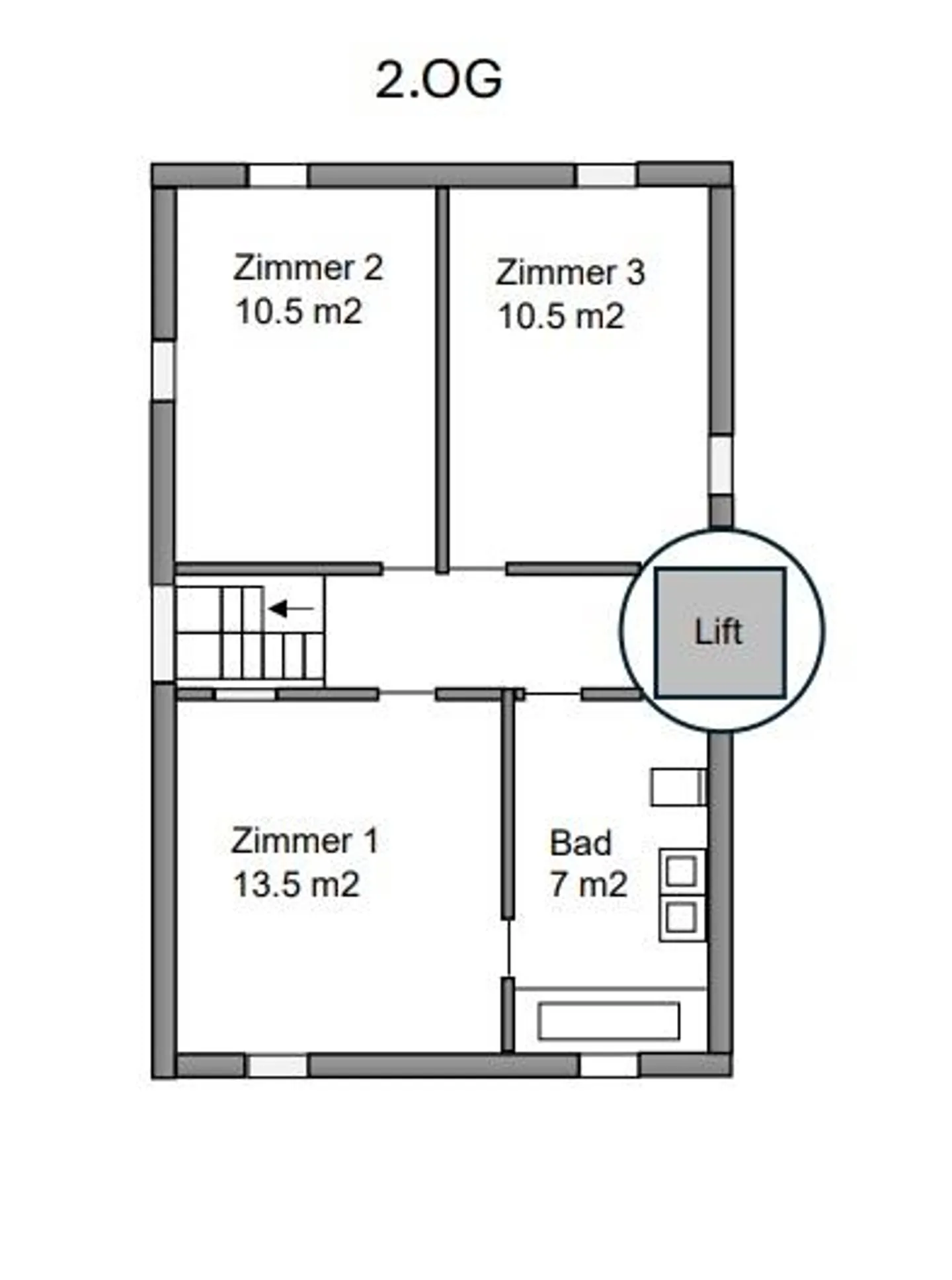 4 1/2 Zimmer Maisonette Wohnung - Foto 12 von 12