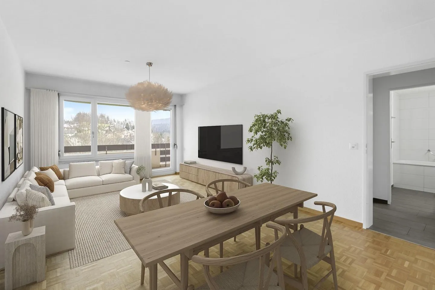 Appartement 2.5 pièces avec balcon et vue sur la verdure - Photo 2 sur 7