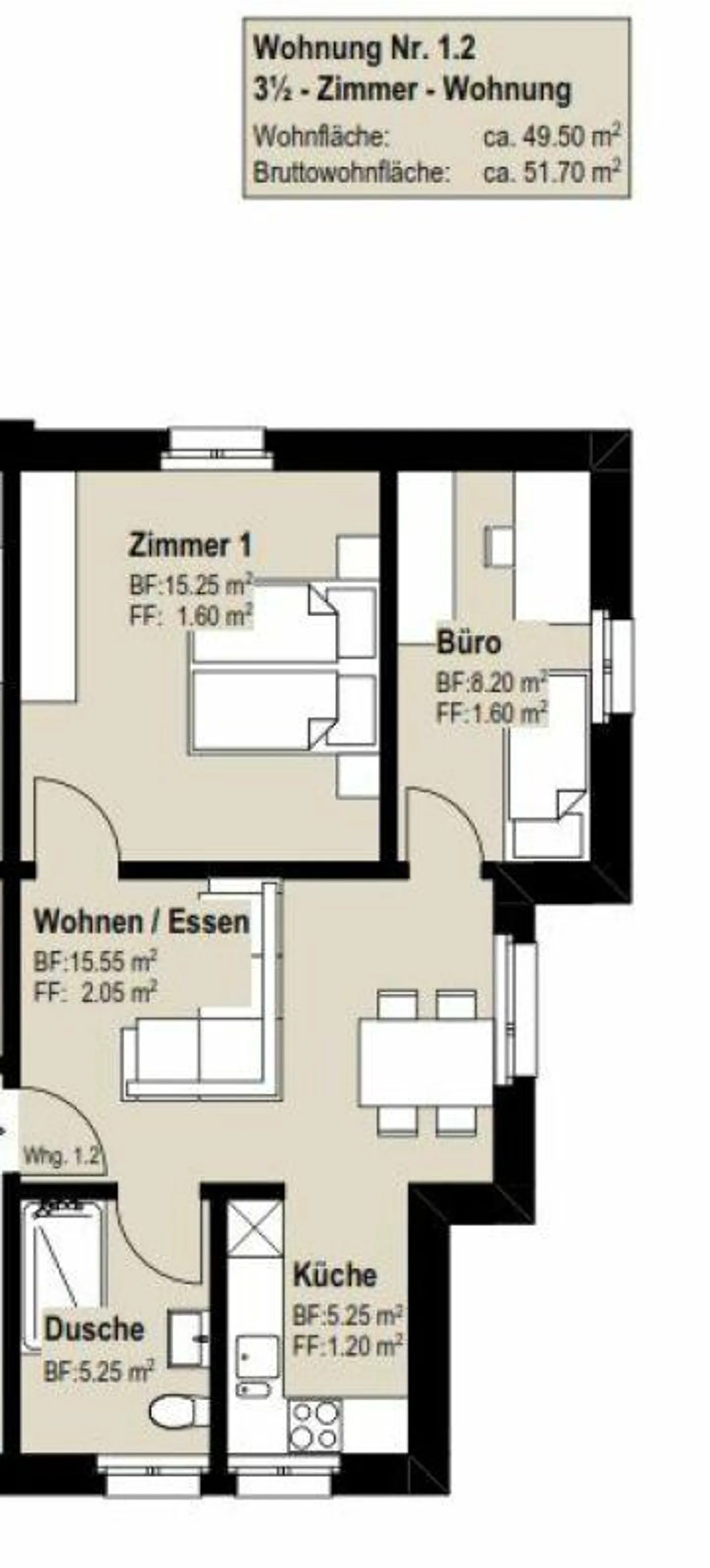 Looking for a new tenant! Small fine 3-room apartment - Photo 6 of 6