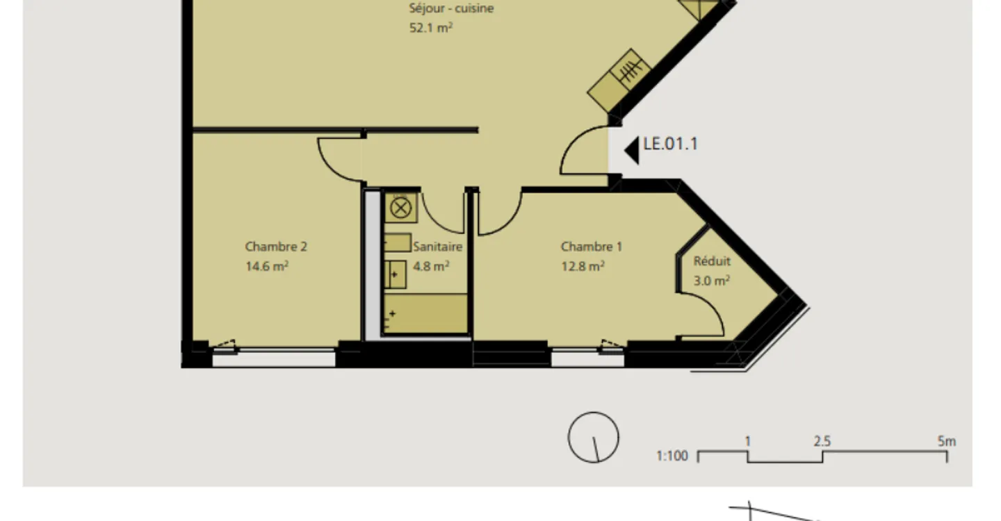 3.5-room apartment for rent on the 1st floor in Delémont 1 - Photo 4 of 4