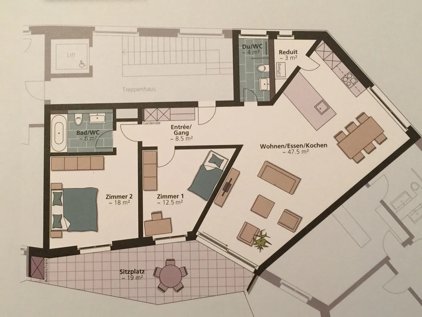 Gartenwohnung im Zentrum / 2 Min.von Bahnhof Sursee - Foto 6 von 6