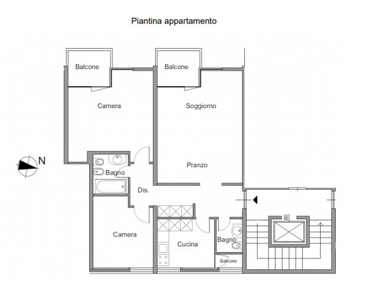 Helles Apartment mit Balkon - Foto 6 von 6