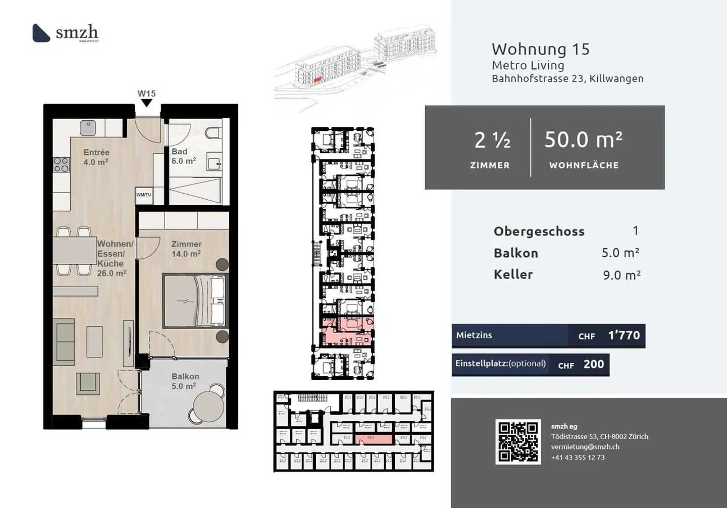2.5-room Minergie apartment with balcony for rent in Killwangen - Photo 2 of 9