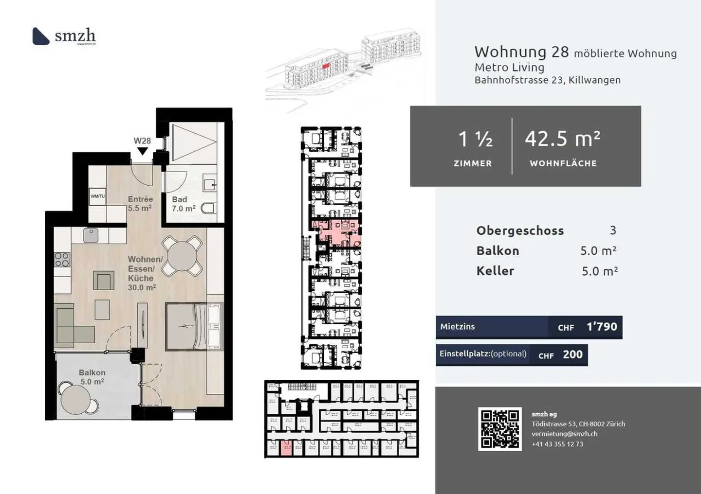 Modernes Apartment mit Balkon - Foto 2 von 11