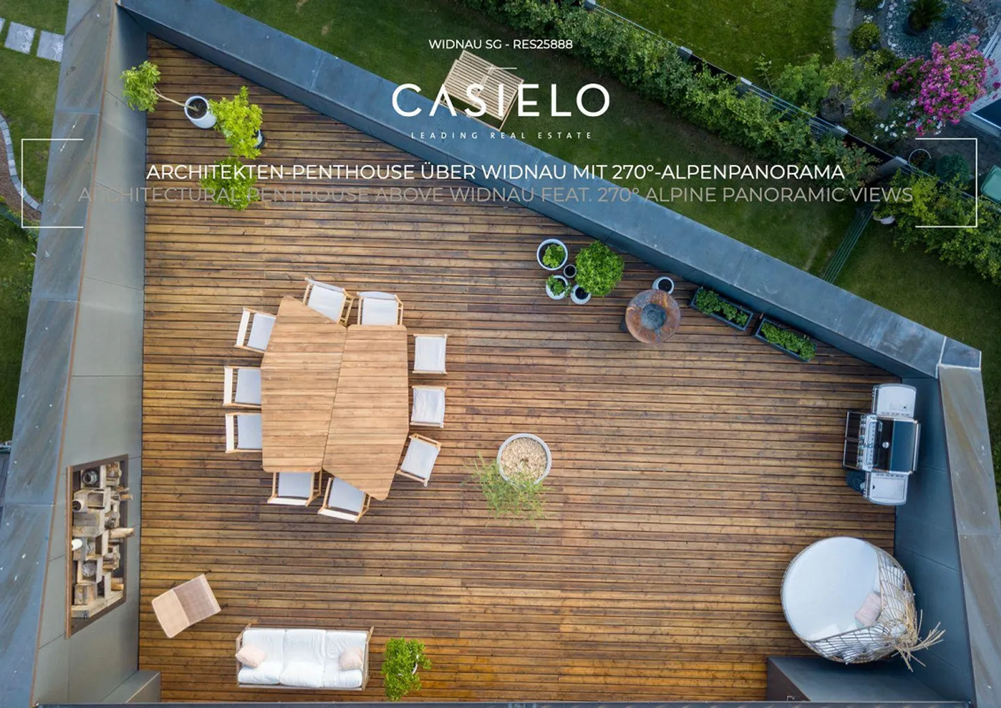 Architect's Penthouse over Widnau with 270° Alpine Panorama - Photo 1 of 16