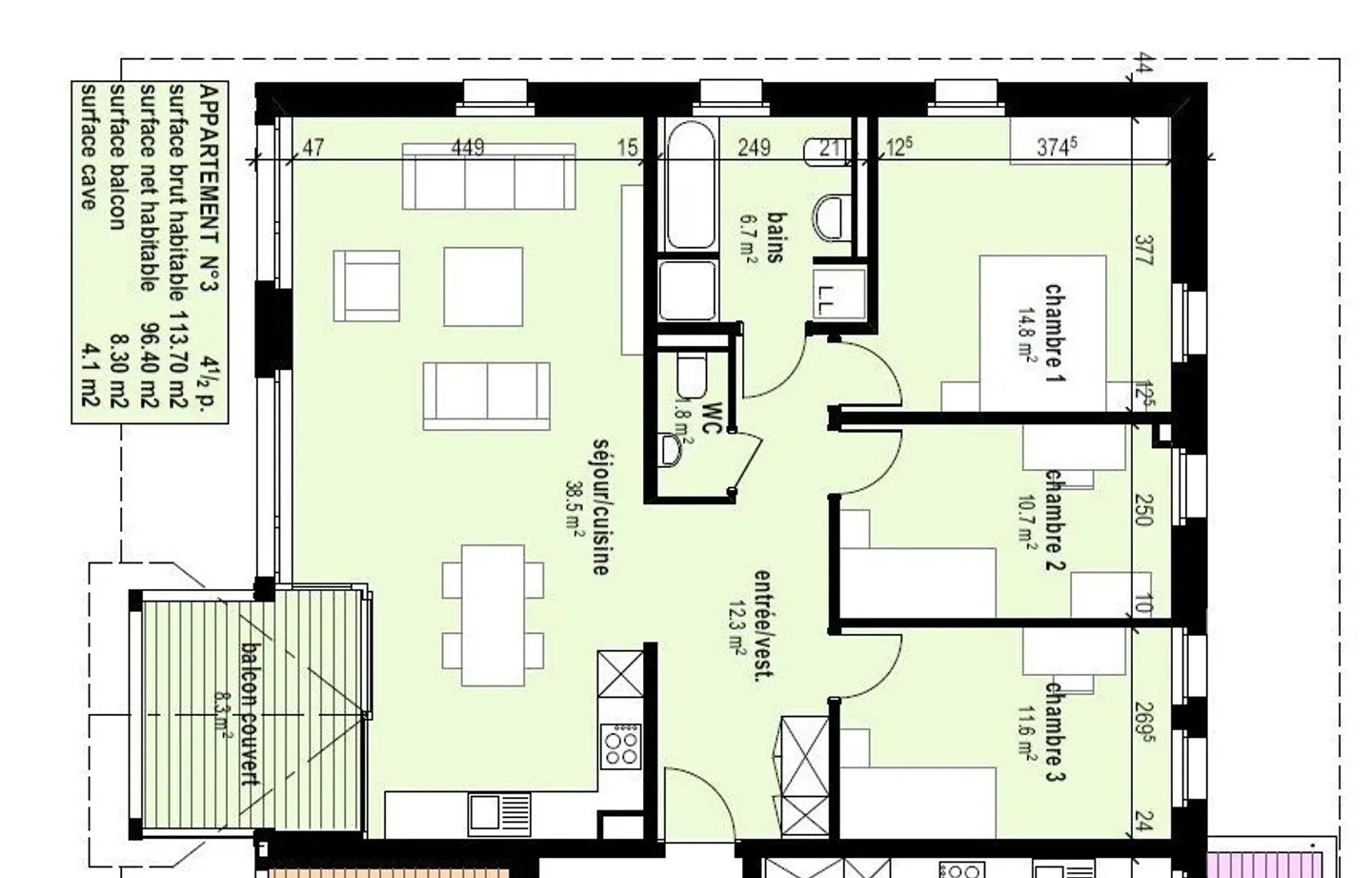 Appartamento 4.5 stanze per 1'960.- CHF/mese inclusi costi aggiuntivi - Foto 2 di 8