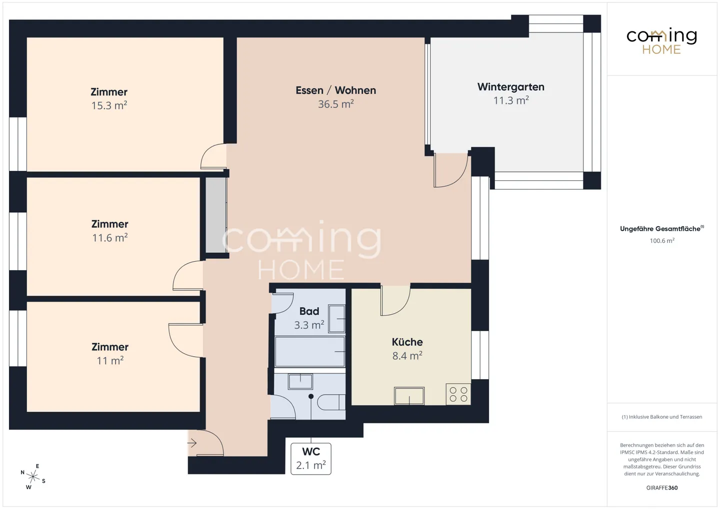 Appartement calme et presque neuf de 4,5 pièces avec jardin d'hiver à Heimberg - Photo 14 sur 14