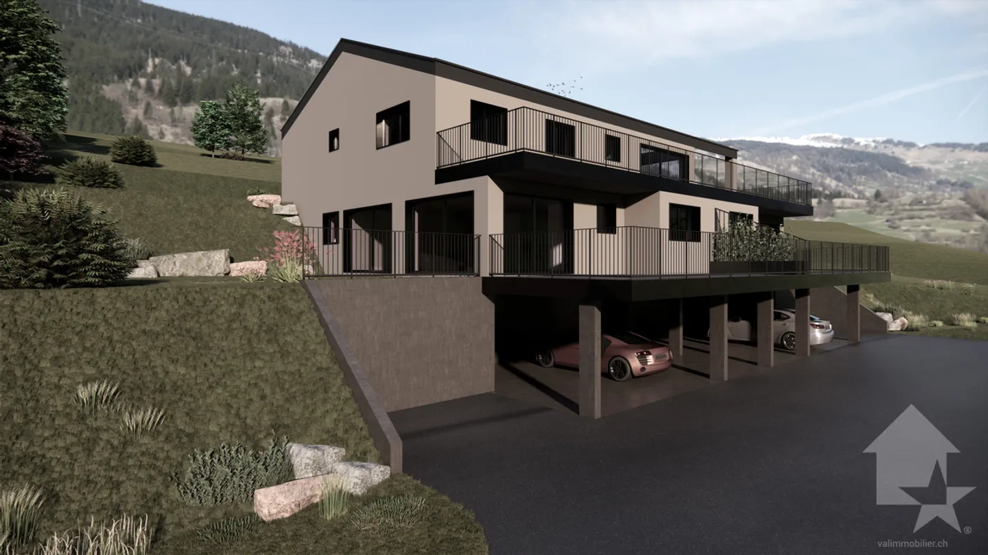 Wohnung mit 3.5 Zimmern in Veysonnaz mit Garten und 2 Parkplätzen - Foto 2 von 6