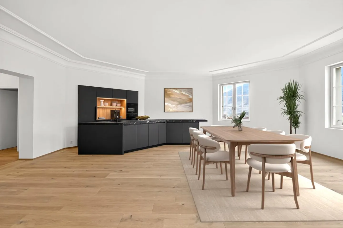 Zizers: Stylish Tower Apartment with Views of the Grisons Mountains - Photo 1 of 6